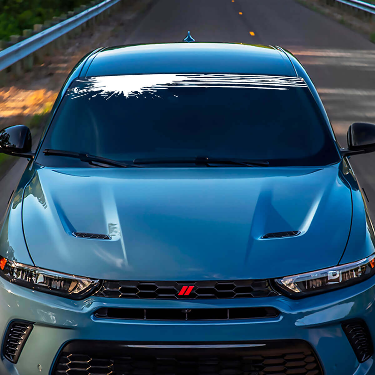 Banteur de pare-brise à taches de pare-brise autocollant - graphiques en vinyle personnalisés ajustés à l'esquive Hornet
