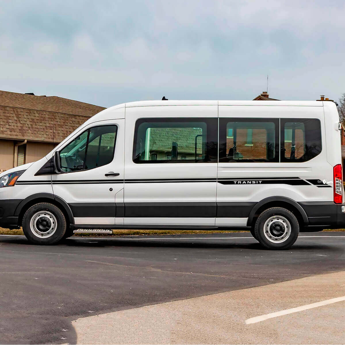 Autocollants en vinyle bandes latérales Transit Letter Line 3 pour Ford Transit