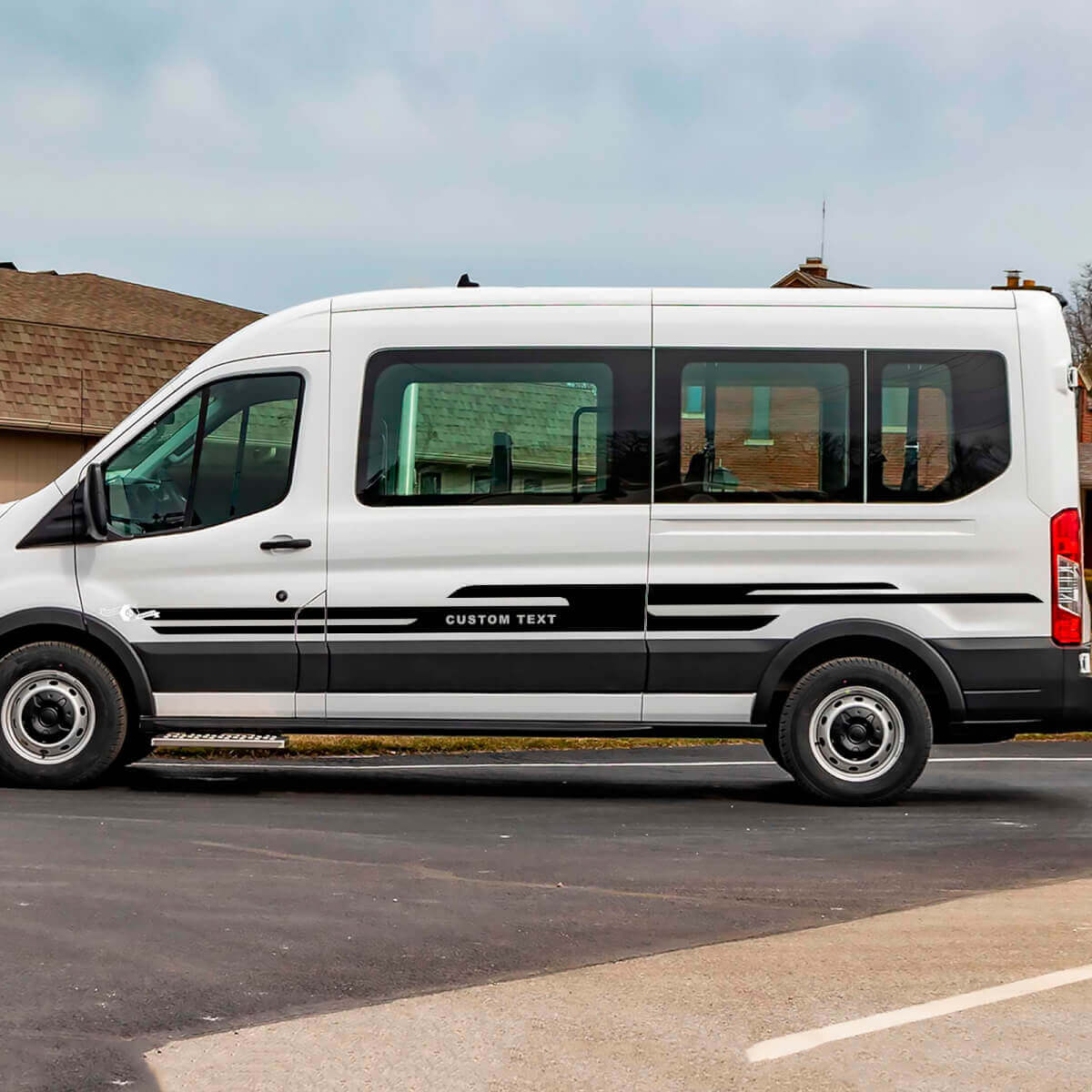 Ford Transit Text personnalisé Vinyl Side Stripes décalcomanies
