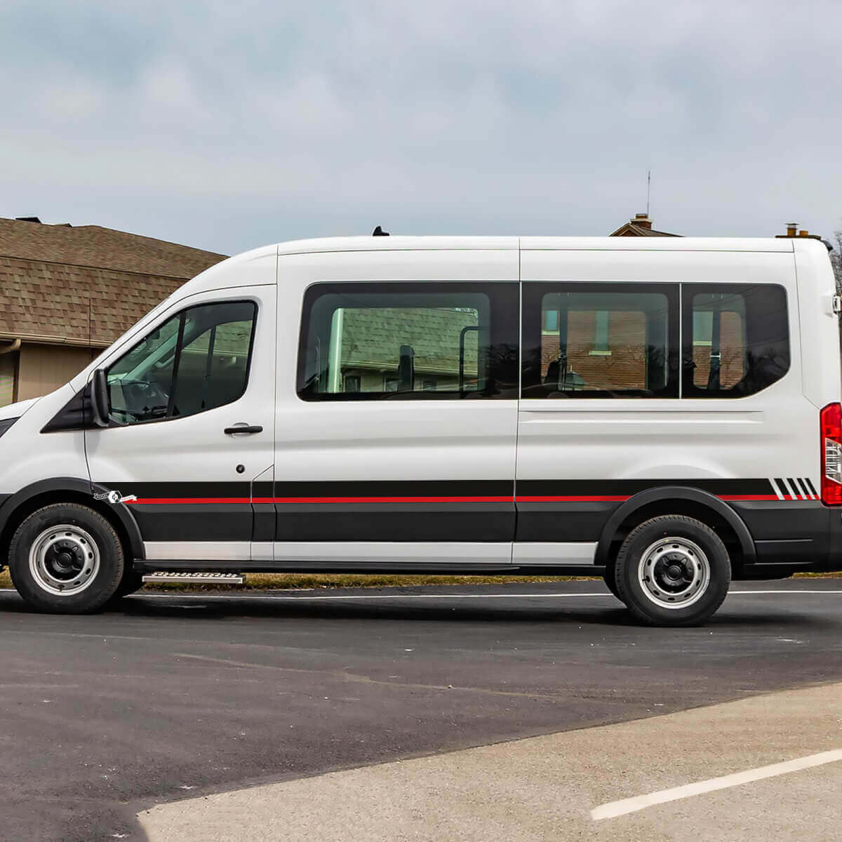 Autocollants Vinyle Graphiques Bandes Latérales de Course 2 pour Ford Transit