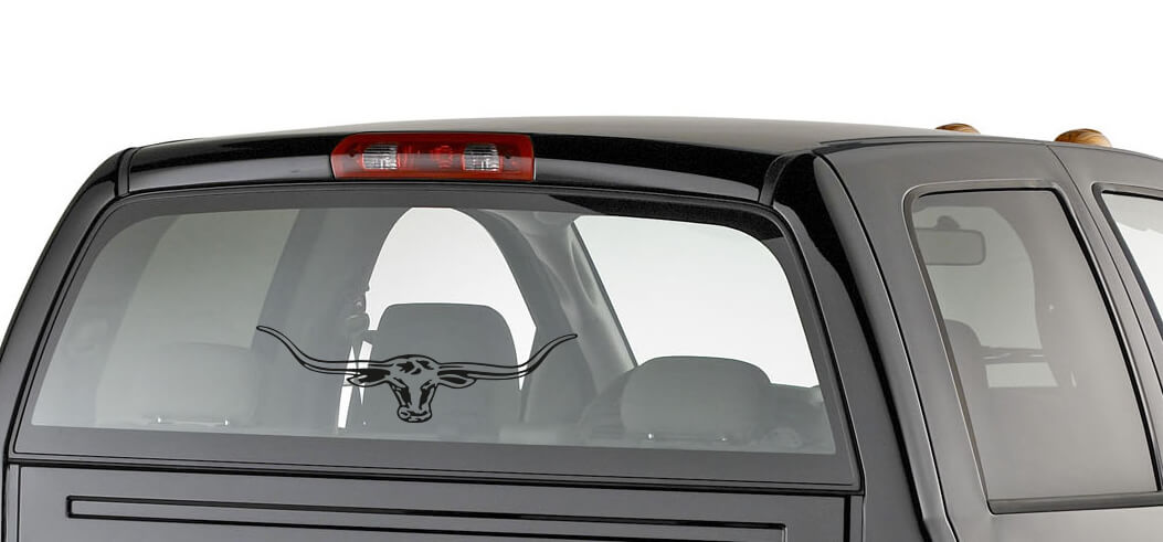 Grand autocollant de vitre arrière cornes de taureau Longhorn pour voiture camion