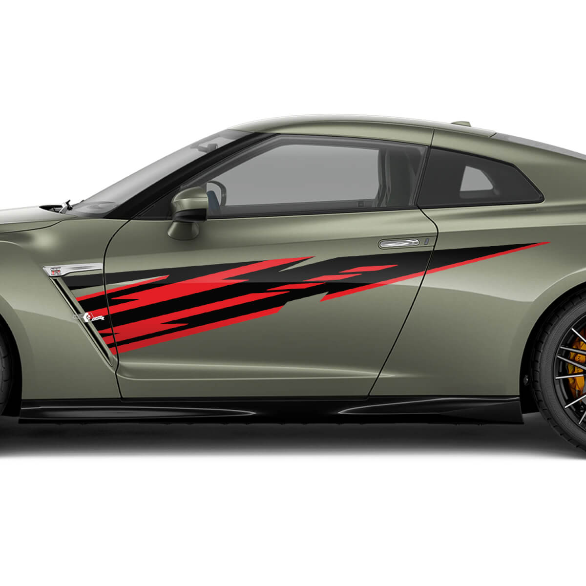 Kit de décalcomanie graphique des portes latérales pour Nissan GT-R 2
