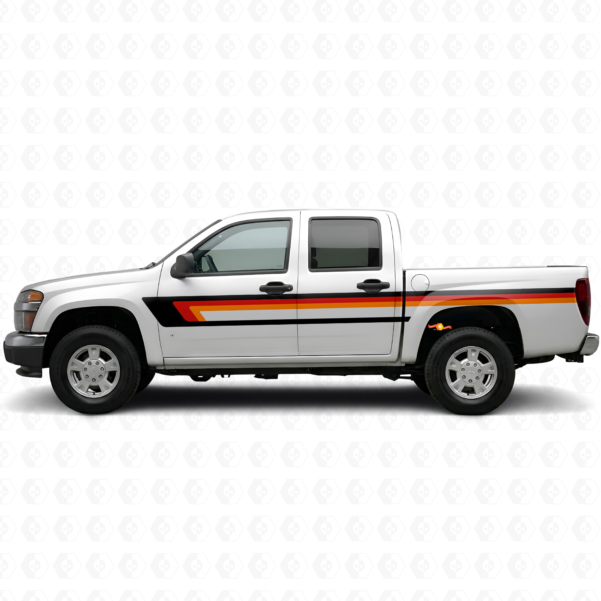 Bandes de vinyle rétro supérieures de ligne de ceinture de porte et de flanc pour Chevrolet Colorado 1ère génération 2004-2012