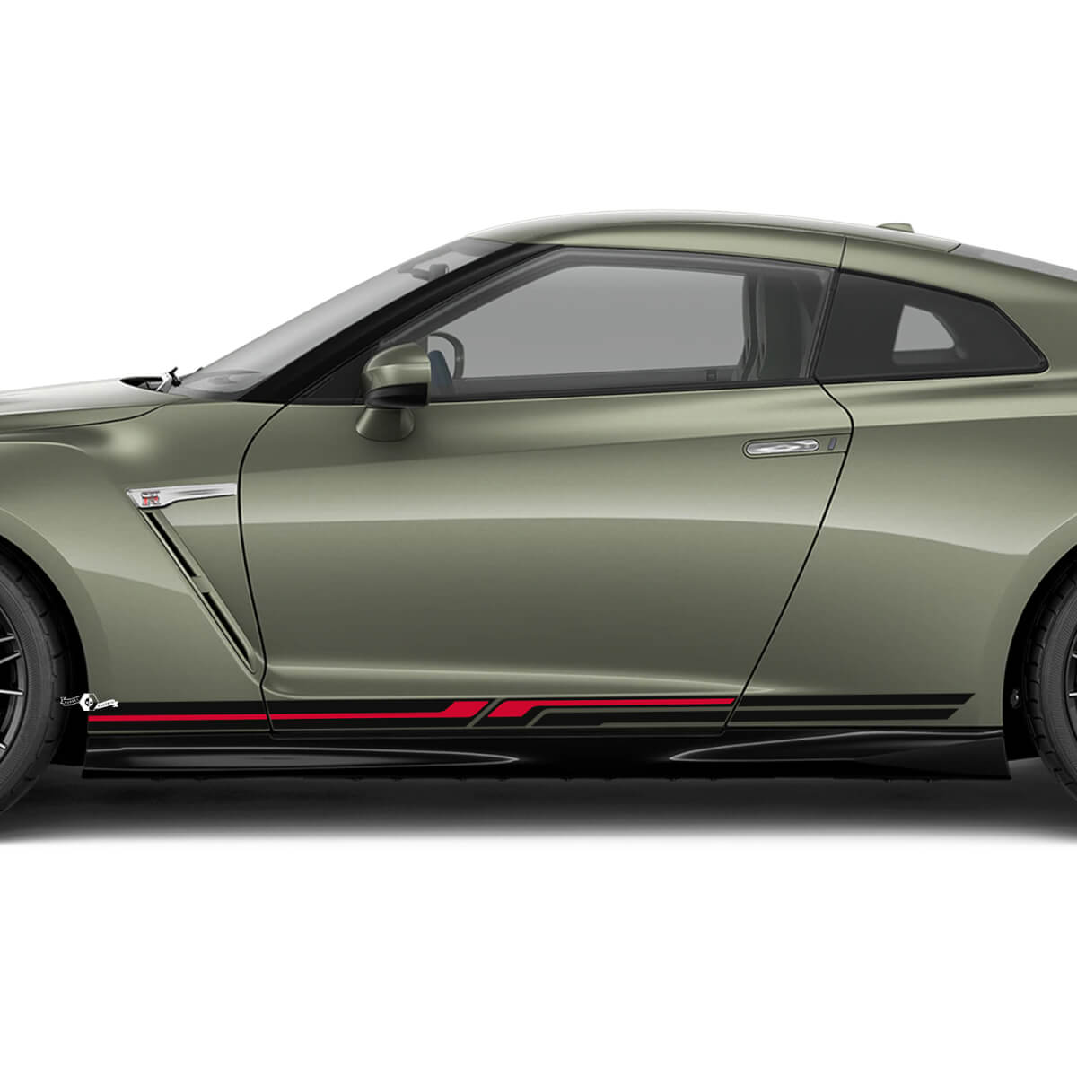 Portes latérales Kit de décalcomanie graphique du panneau de bascule pour Nissan GT-R 2 Couleurs
