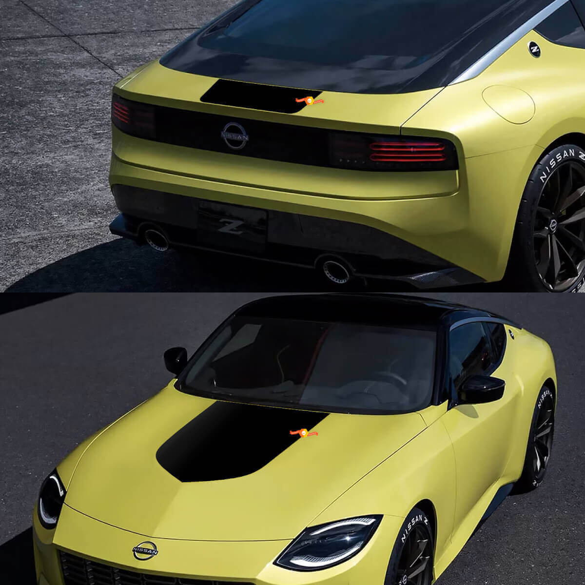 Kit de décalcomanies en vinyle style blackout pour capot et coffre Nissan Z Legend Edition