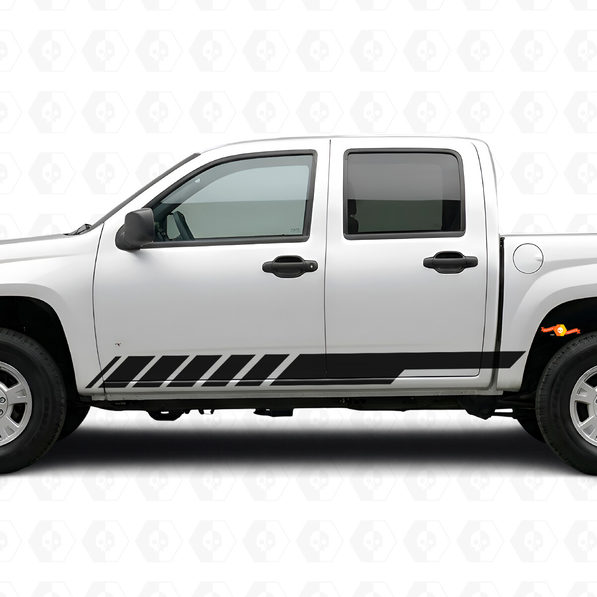 Bandes vinyles obliques pour porte de course et bas de caisse pour Chevrolet Colorado 1ère génération 2004-2012