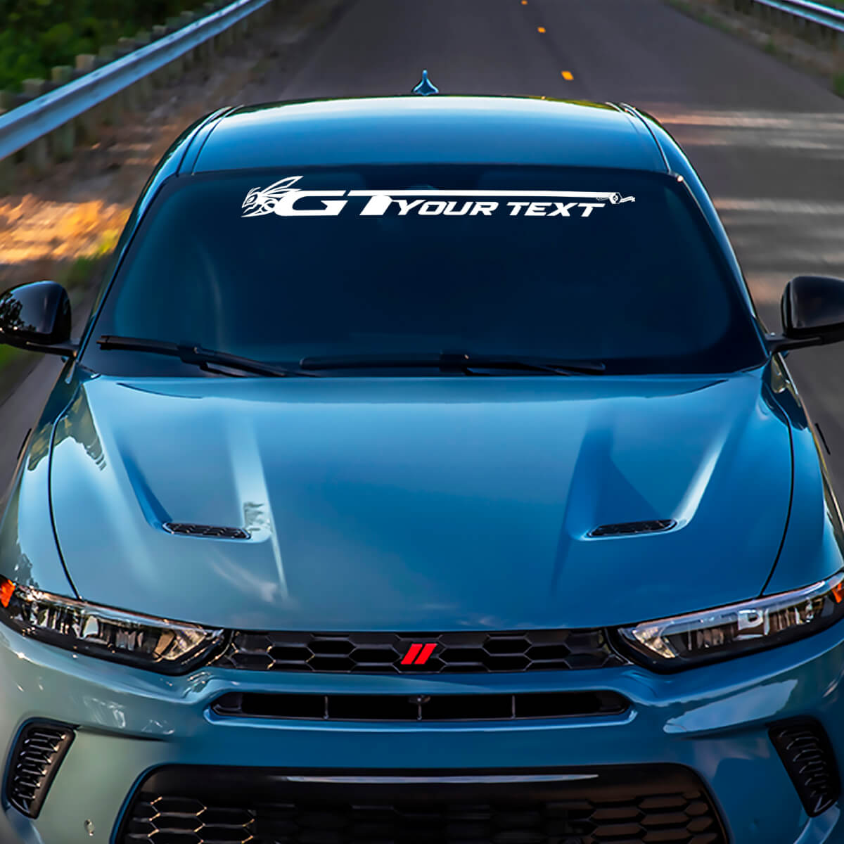 Autocollant en vinyle personnalisé style GT pour pare-brise Dodge Hornet