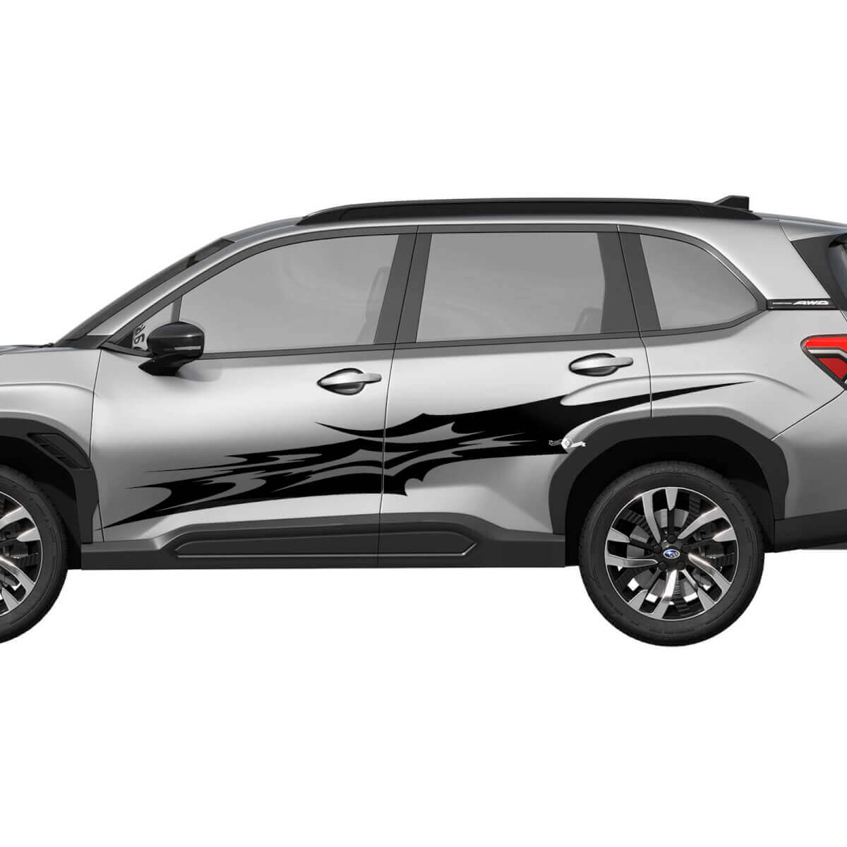 Portes latérales rayures de course en vinyle - autocollant graphique ajustement universel Subaru Forester 1
