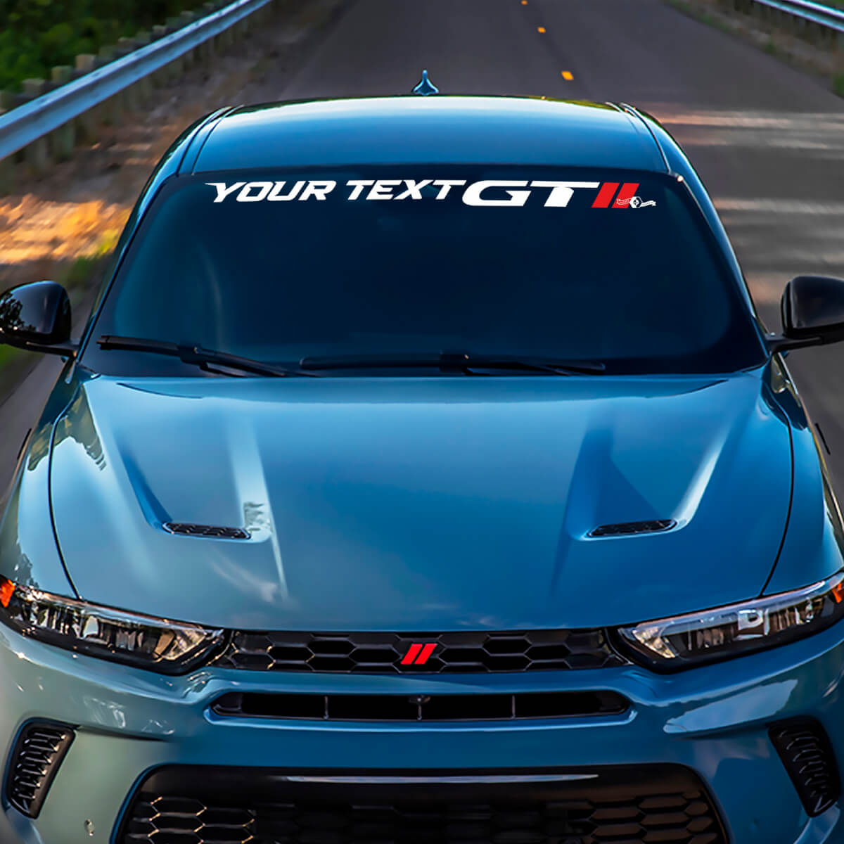 Autocollant en vinyle de lettrage personnalisé style GT pour pare-brise Dodge Hornet