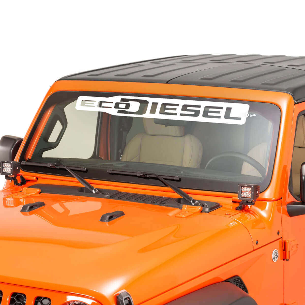 Autocollant Vinyle Lettrage EcoDiesel pour Pare-Brise 2 pour Jeep Wrangler
