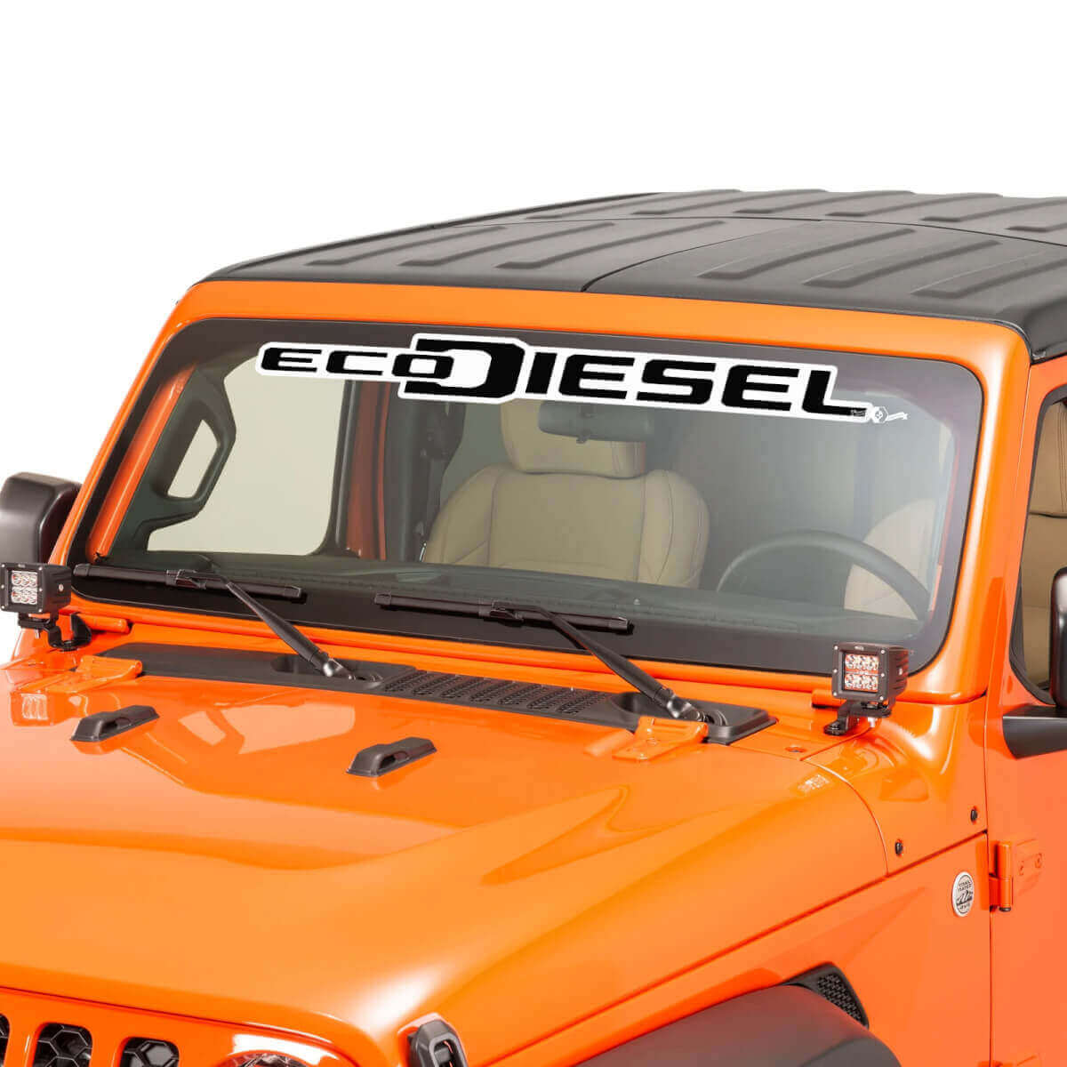 Autocollant en vinyle avec lettrage EcoDiesel pour pare-brise Jeep Wrangler