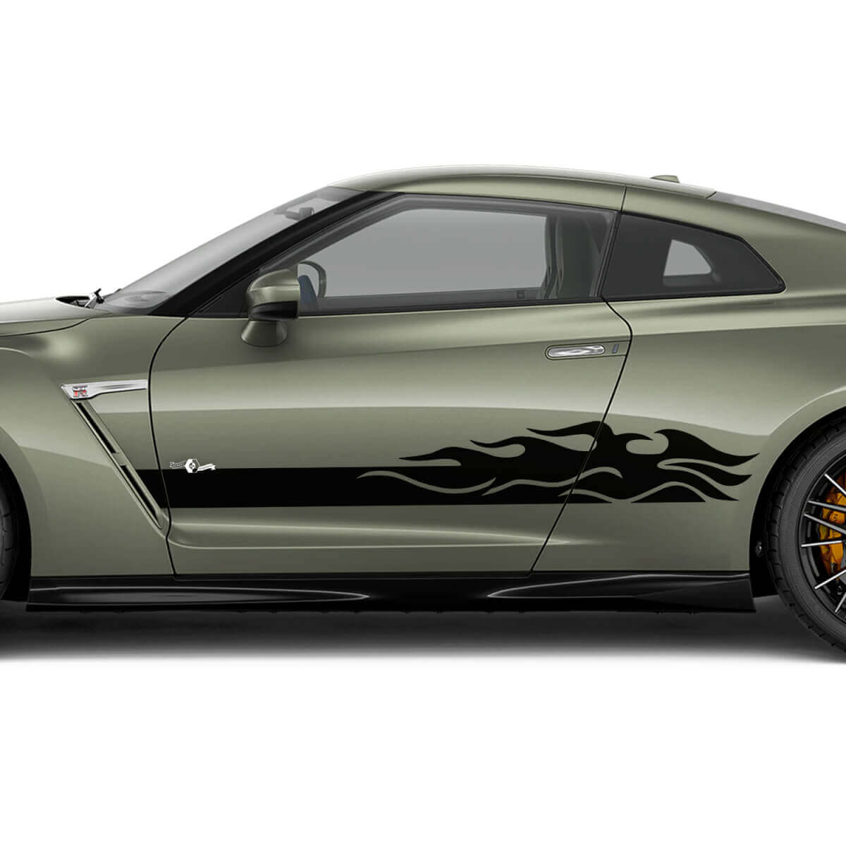 Kit de décalcomanies à bandes de flammes pour portières latérales pour Nissan GT-R
