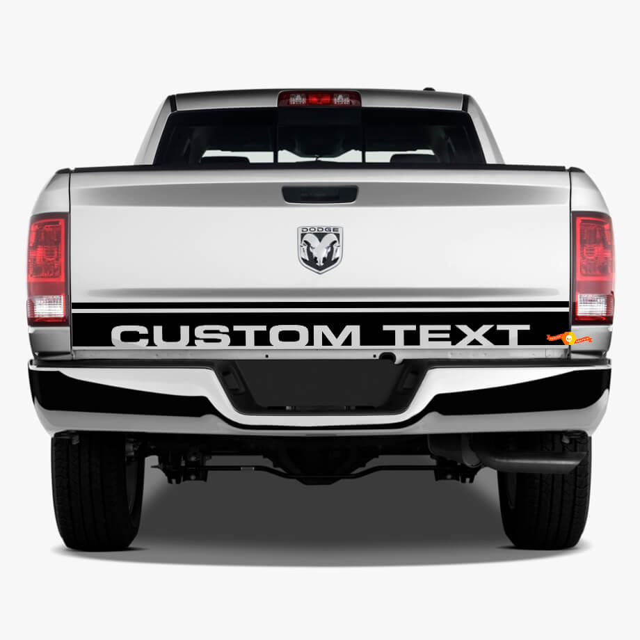 Autocollant vinyle personnalisé à rayures doubles pour hayon de Dodge Ram 1500 Power Wagon