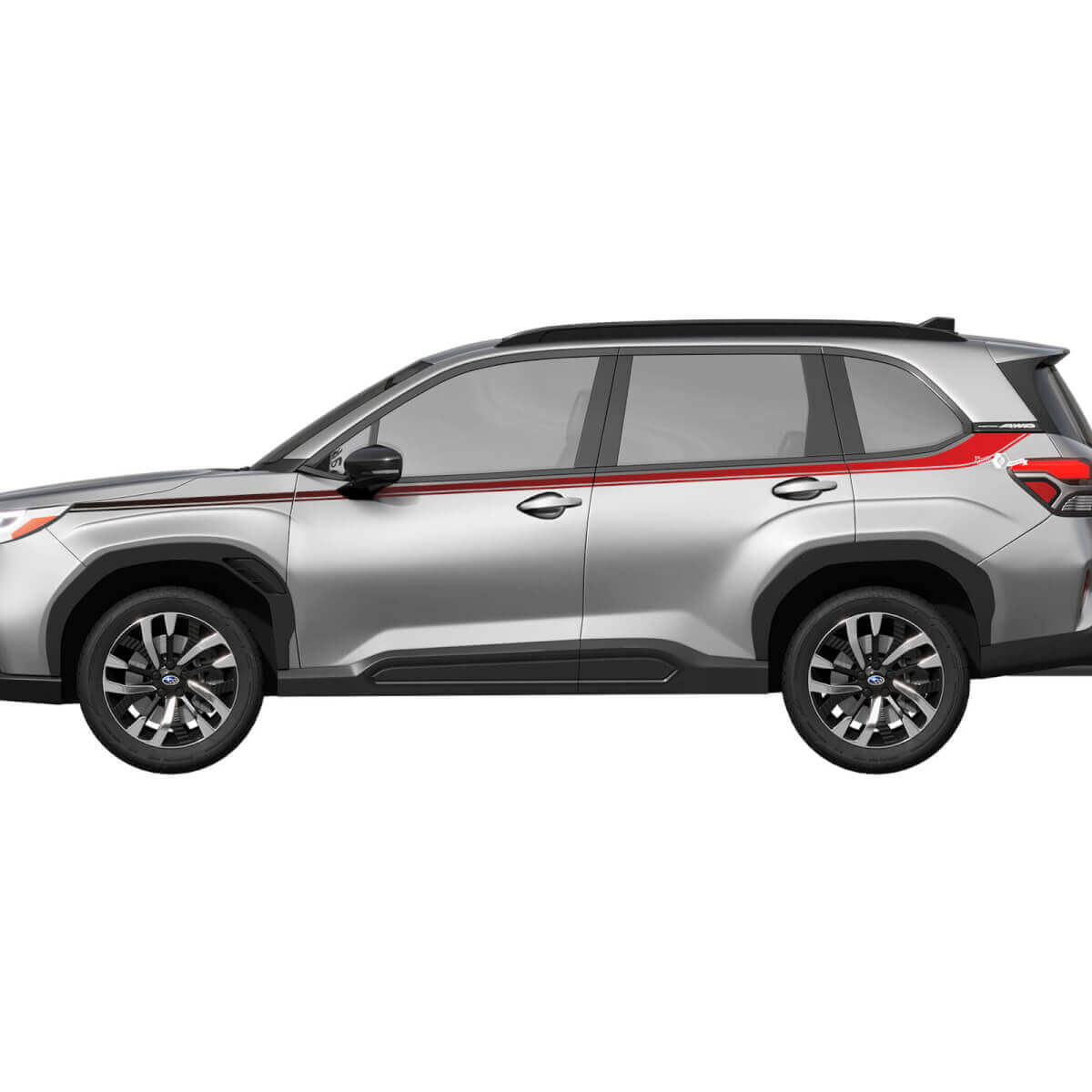 Portes latérales Rocker Panneau Stripes de course en vinyle - autocollant graphique ajustement universel Subaru Forester
