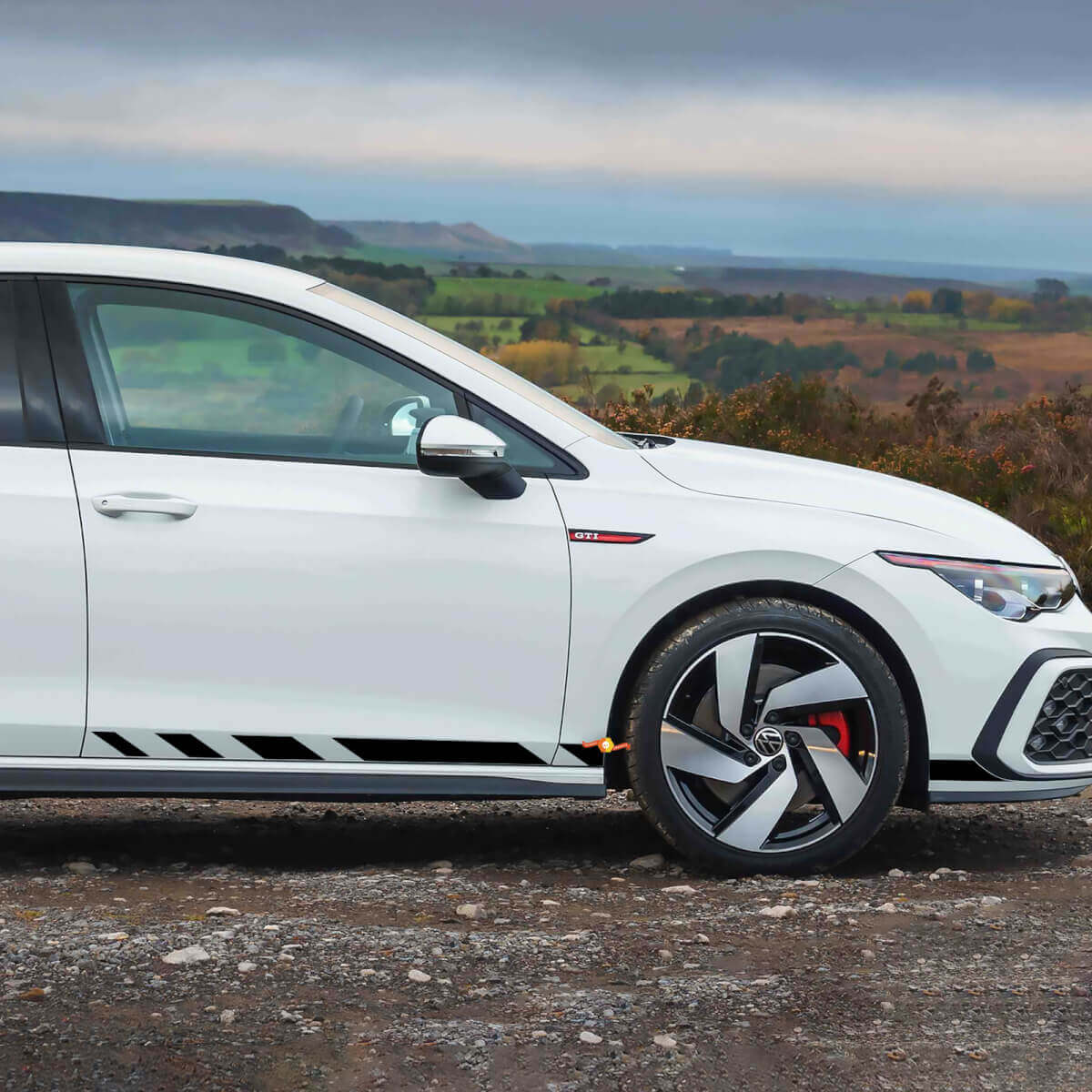 Kit de décalcomanies vinyles bande latérale style course pour Volkswagen Golf GTI Clubsport