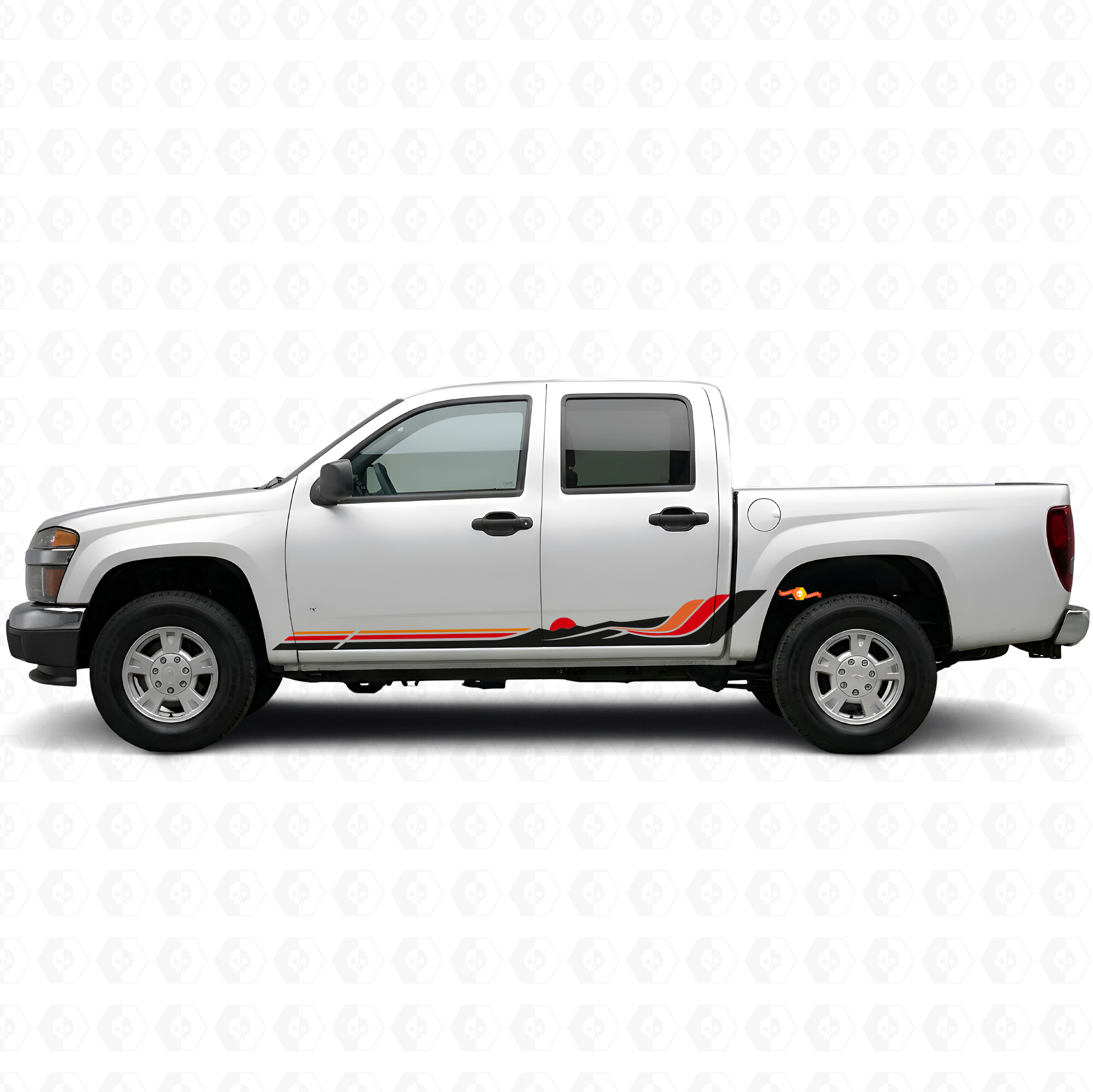 Bandes vinyles rétro vague montagne pour portes et bas de caisse pour Chevrolet Colorado 1re génération 2004-2012