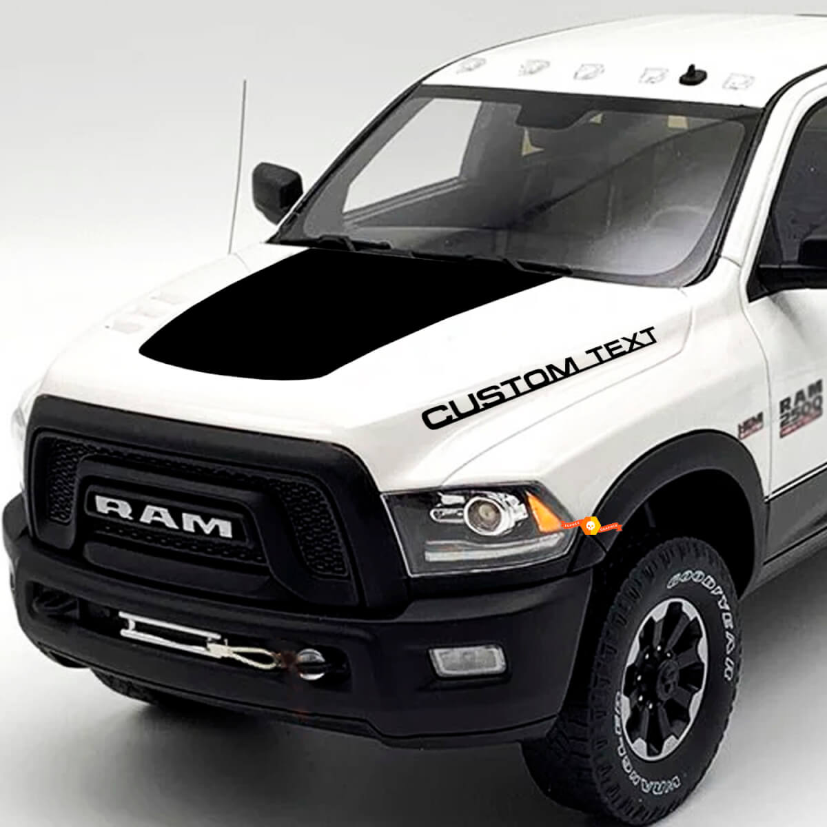 Kit de Décalcomanies en Vinyle pour Capot avec Texte Personnalisé et Effet Blackout pour Dodge Ram 2500