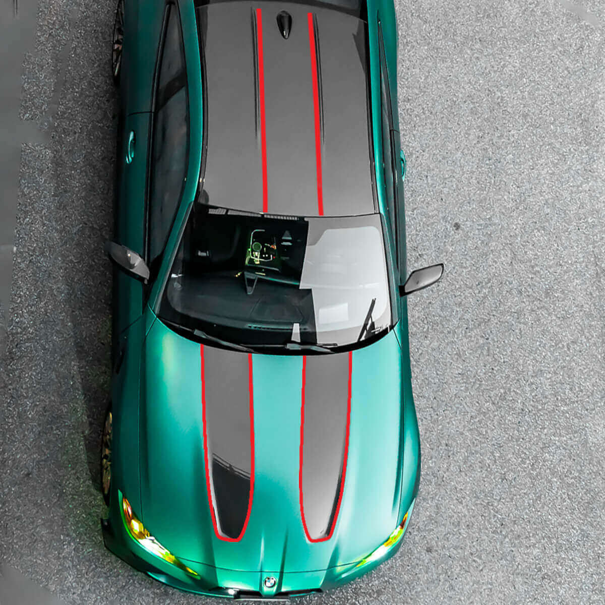 Autocollant Vinyle Fines Bandes d’Accent Capot Toit pour BMW M4