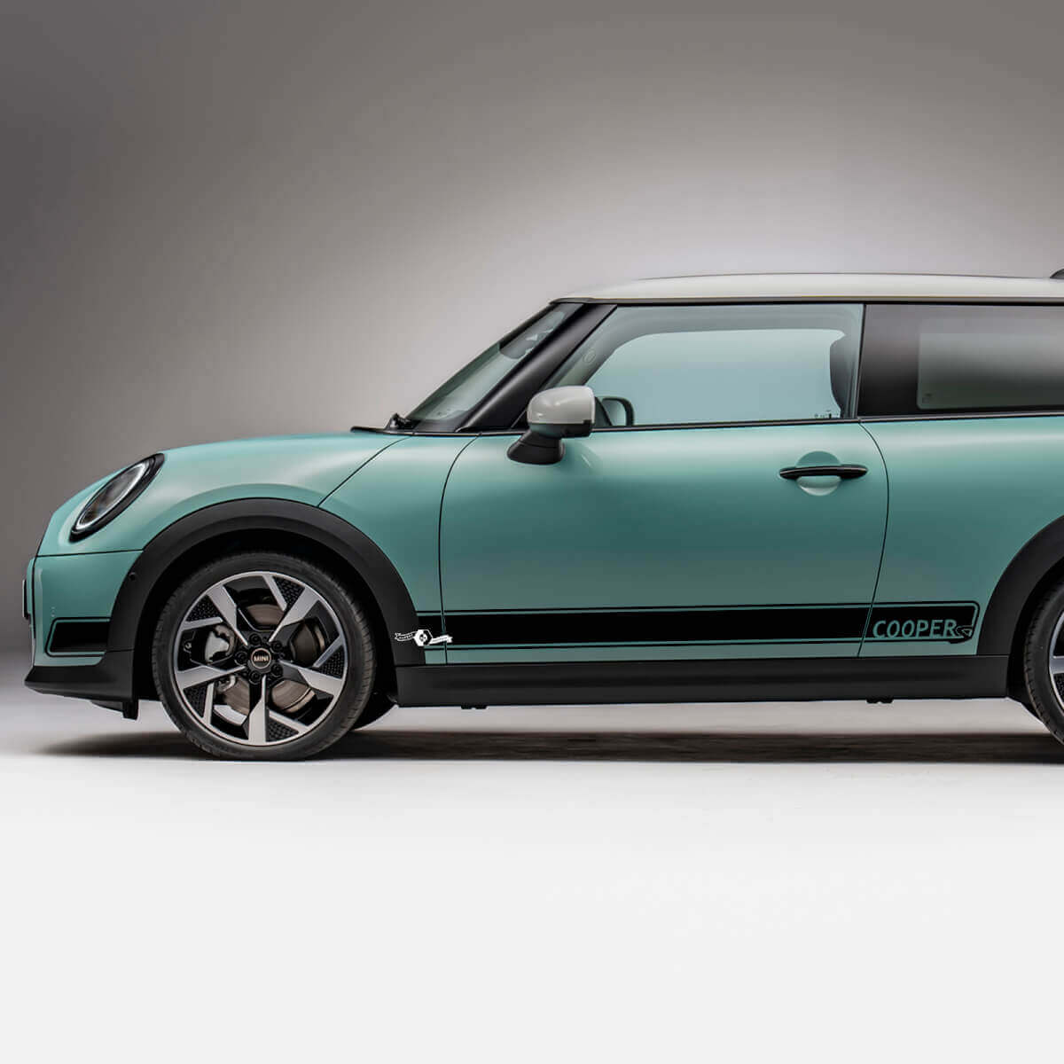 Autocollant graphique bandes logo Side Racing pour Mini Cooper S