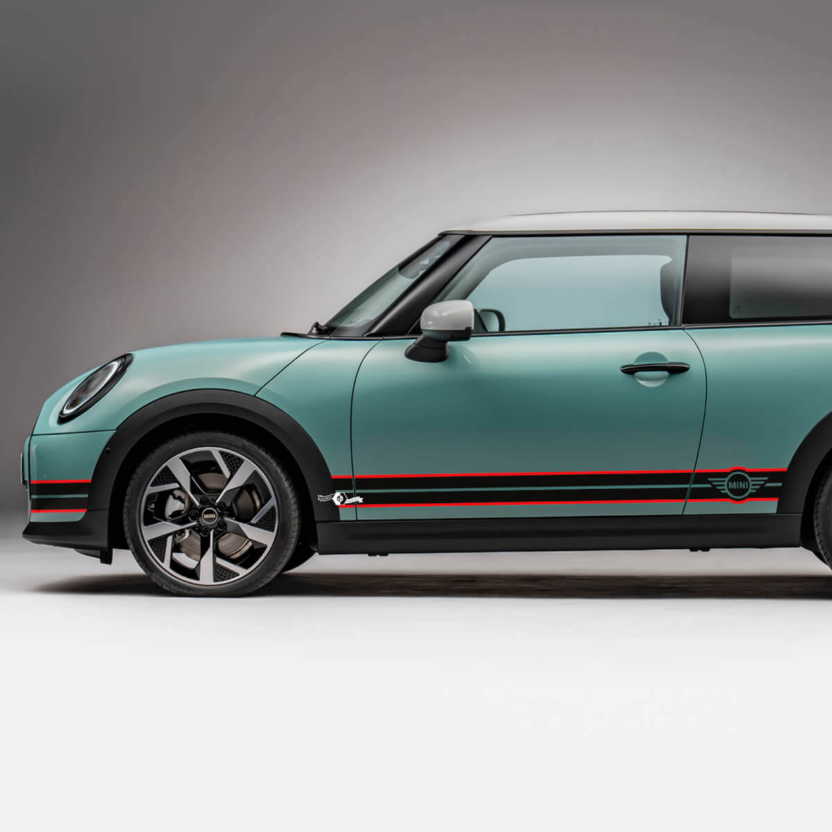 Racing latéral 2 couleurs rayures décalque graphique pour mini Cooper s
