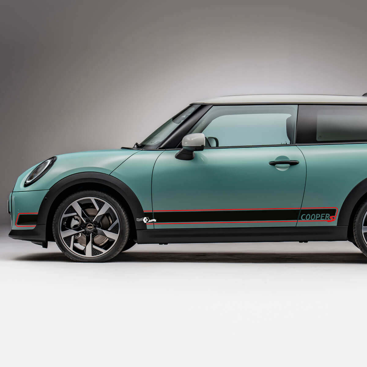 Autocollant décalcomanie de bandes graphiques logo Side Racing pour Mini Cooper S