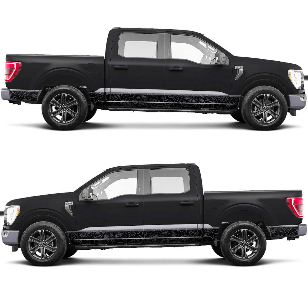 Graphiques topographiques latéraux Sticker de décalcomanies en vinyle pour Ford F150 Tremor
