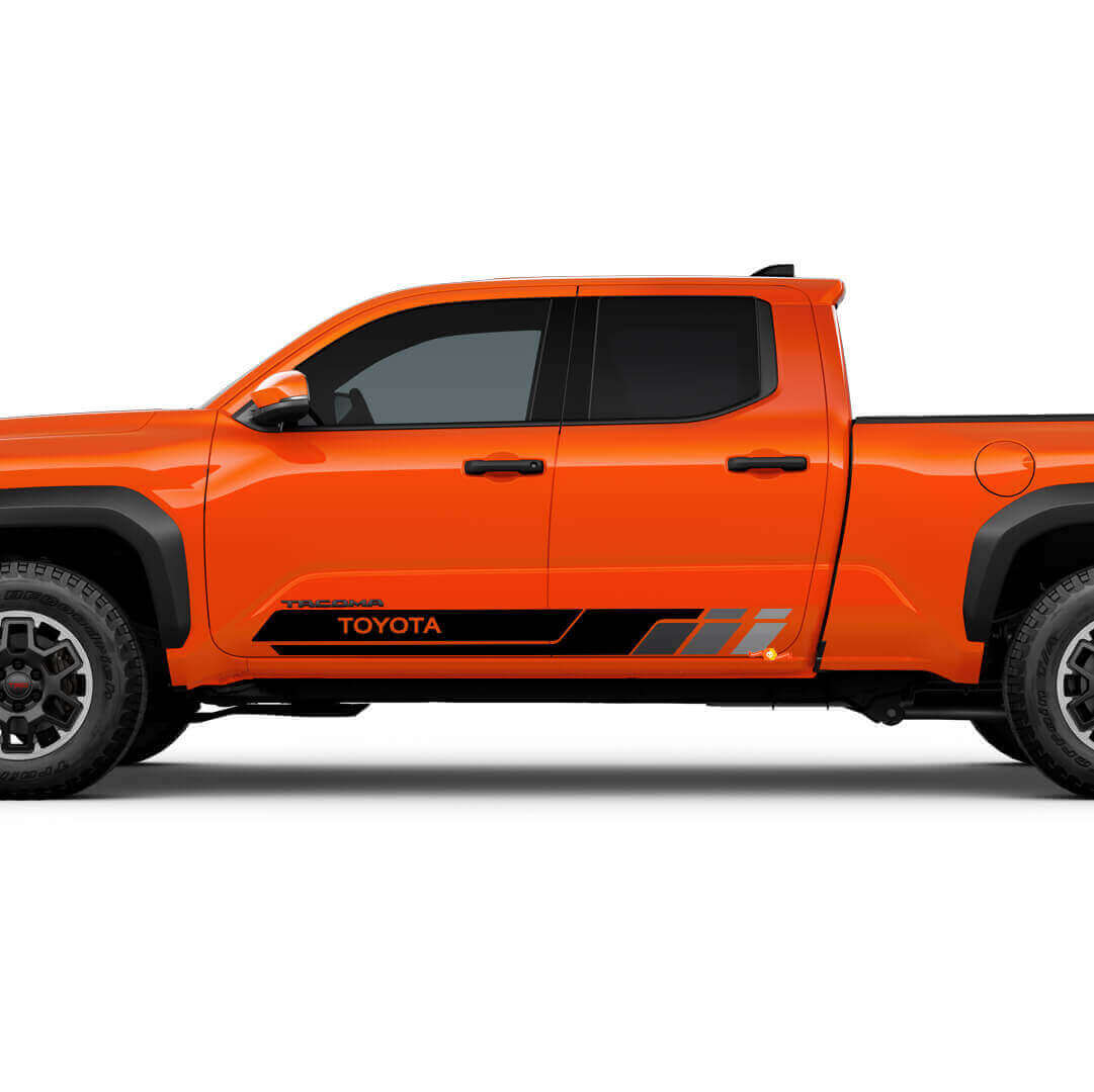 Kit d'autocollants en vinyle à bandes latérales style rétro pour Toyota Tacoma