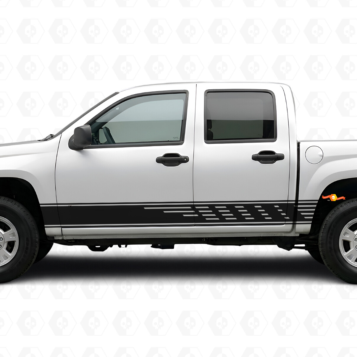 Bandes vinyles décalées à fentes pour porte et bas de caisse Chevrolet Colorado 1ère génération 2004-2012