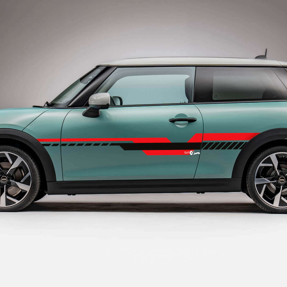 Autocollant Déco Bande Latérale Géométrique de Course pour Mini Cooper S