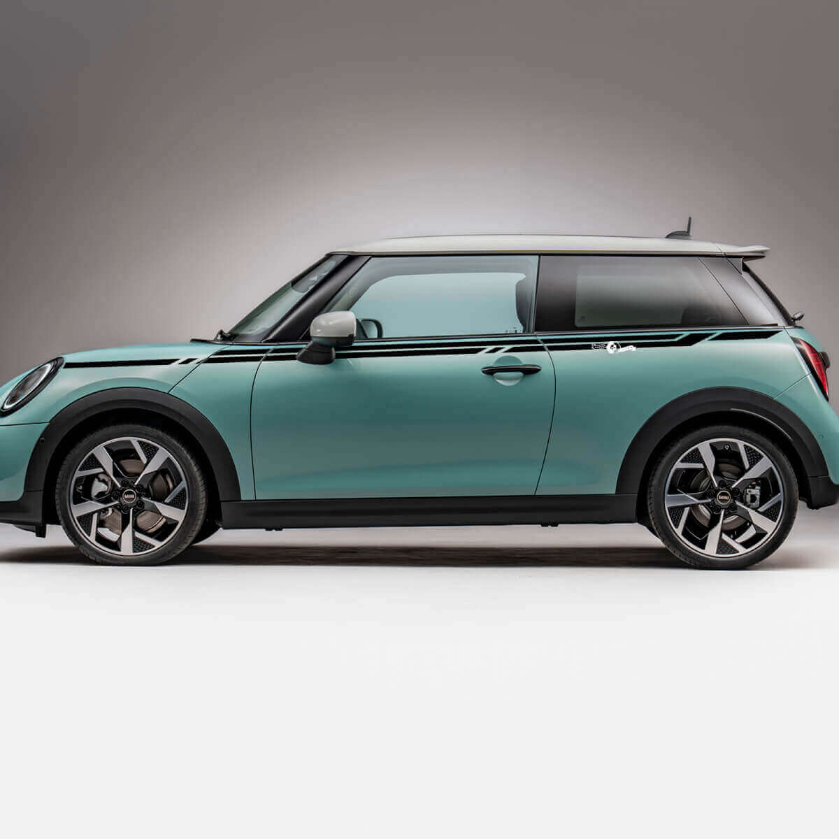 Autocollant Déco Autocollants Bandes Latérales de Course Géométriques 2 pour Mini Cooper S