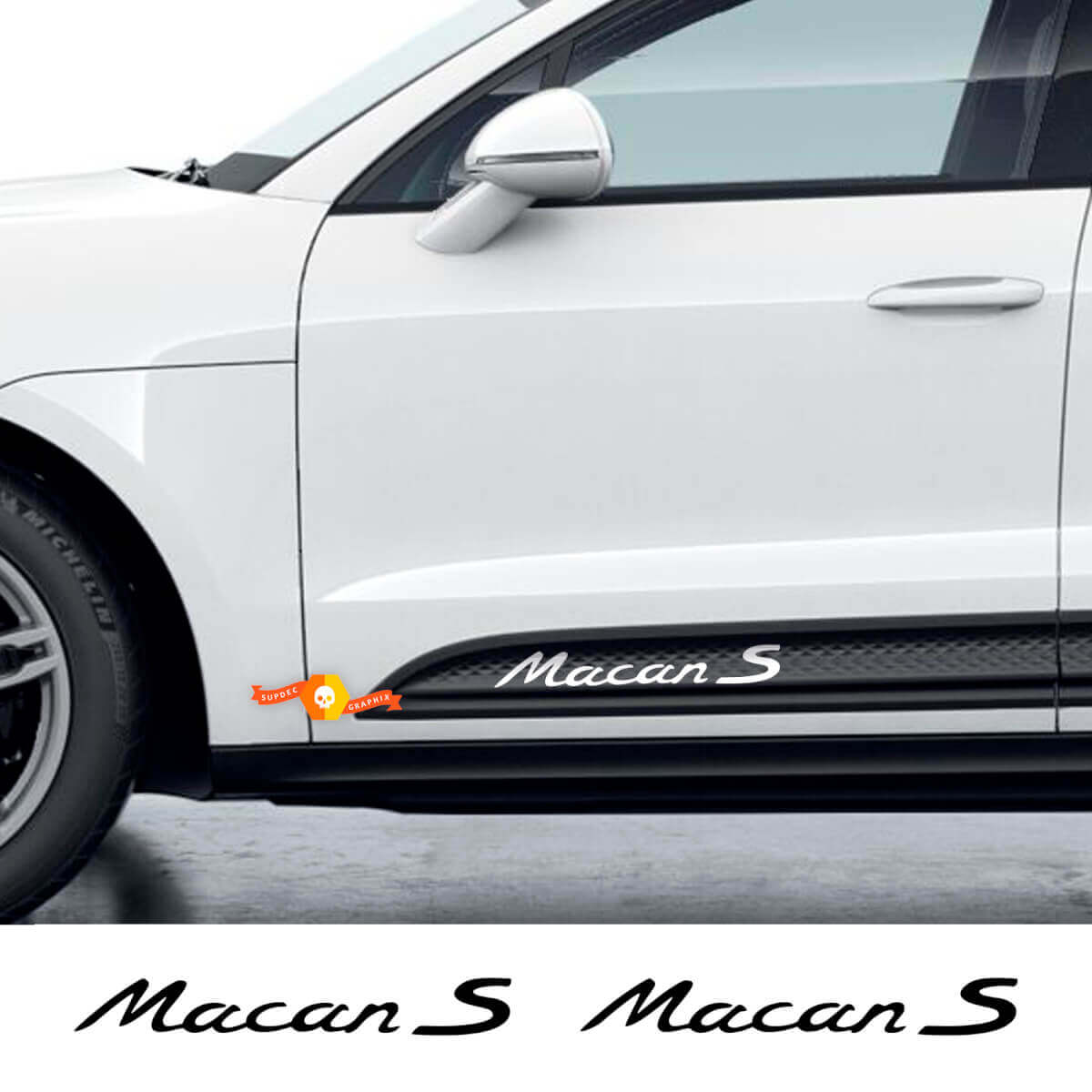 Kit d'autocollants en vinyle pour porte latérale Macan S pour Porsche Macan