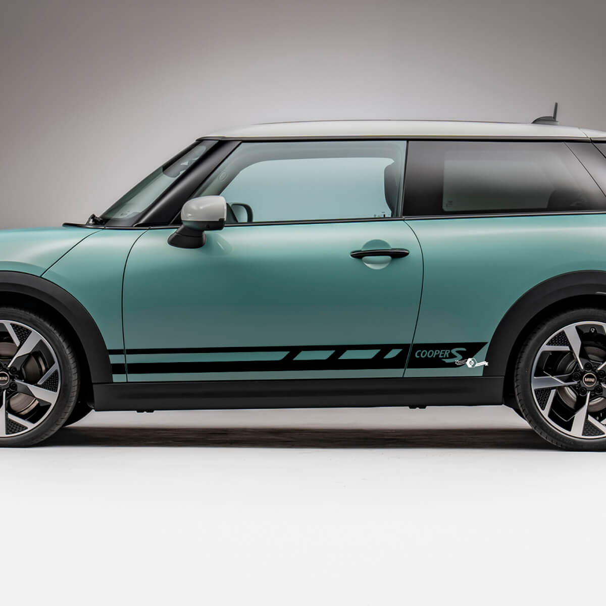 Saut-autocarte graphique des rayures de course latérale pour Mini Cooper S
