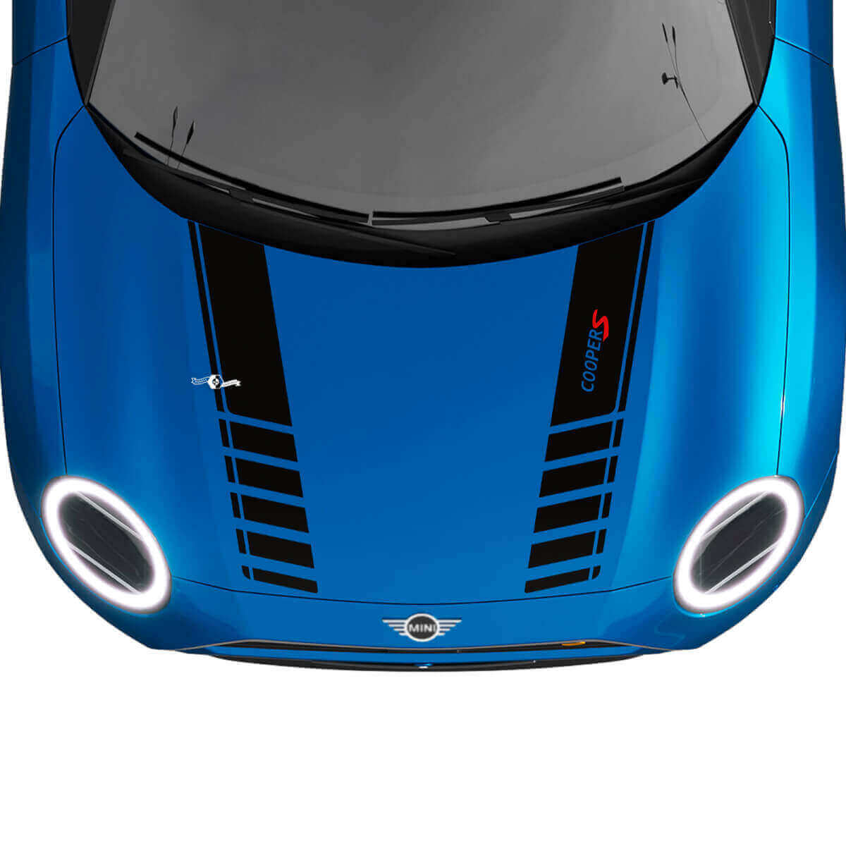 Kit d'autocollants vinyle à bandes de capot de course doubles pour MINI Cooper S