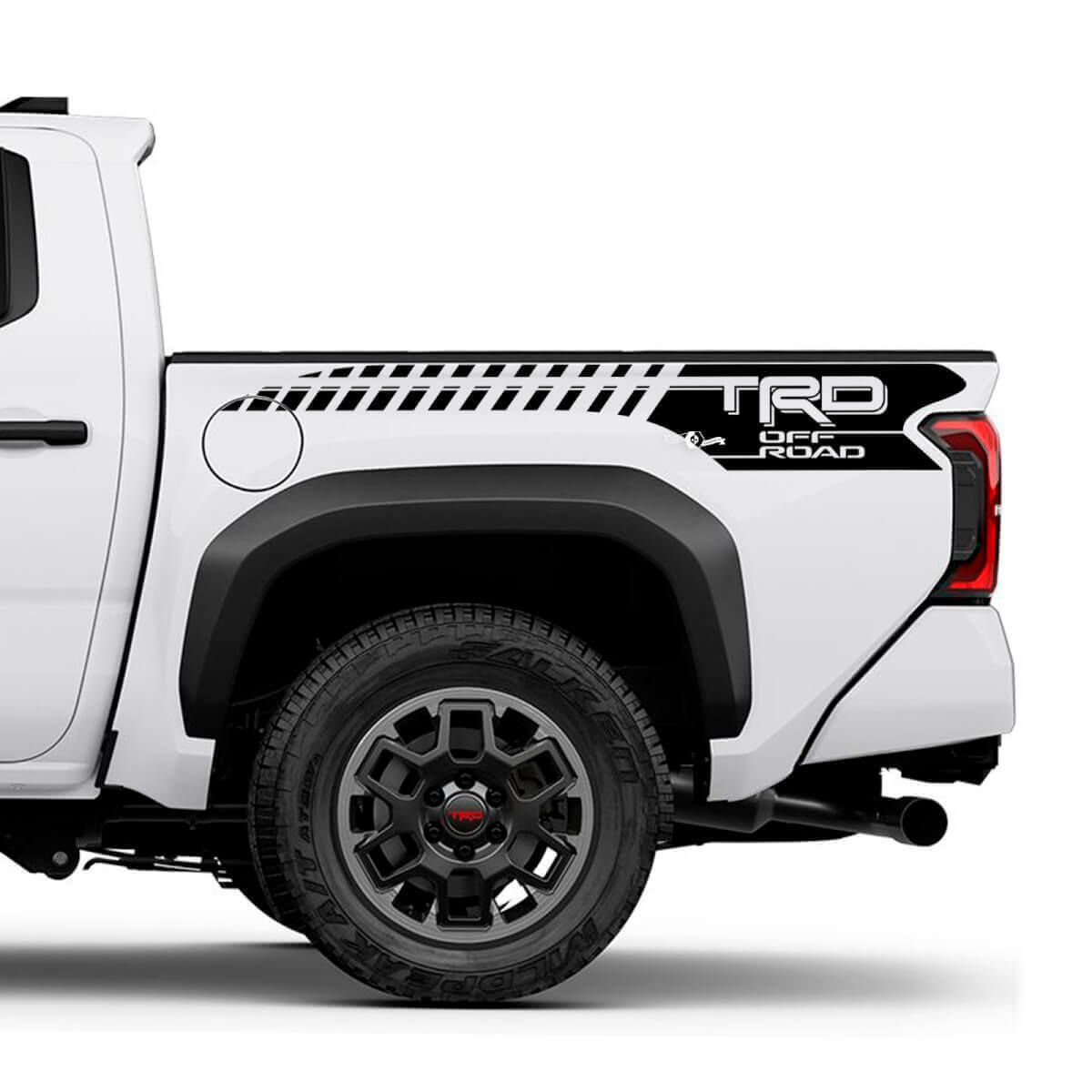 Décalcomanie en vinyle à bandes stroboscopiques TRD Off-Road pour le côté de la benne Toyota Tacoma