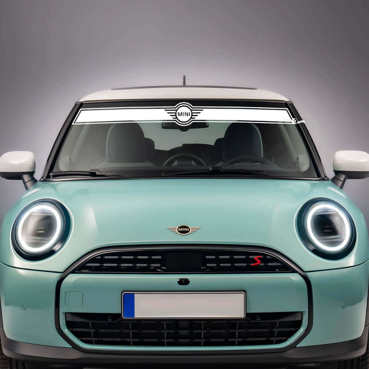 Éclat de décalage graphique en vinyle à rayures pour le pare-brise pour Mini Cooper S
