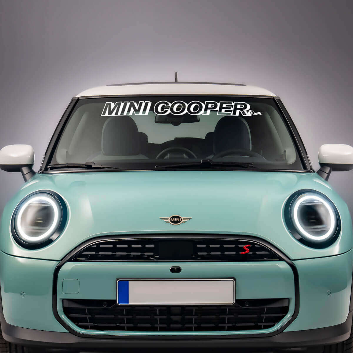 Écran à carreaux de pare-brise Sticker de décalcomanie graphique en vinyle pour Mini Cooper S
