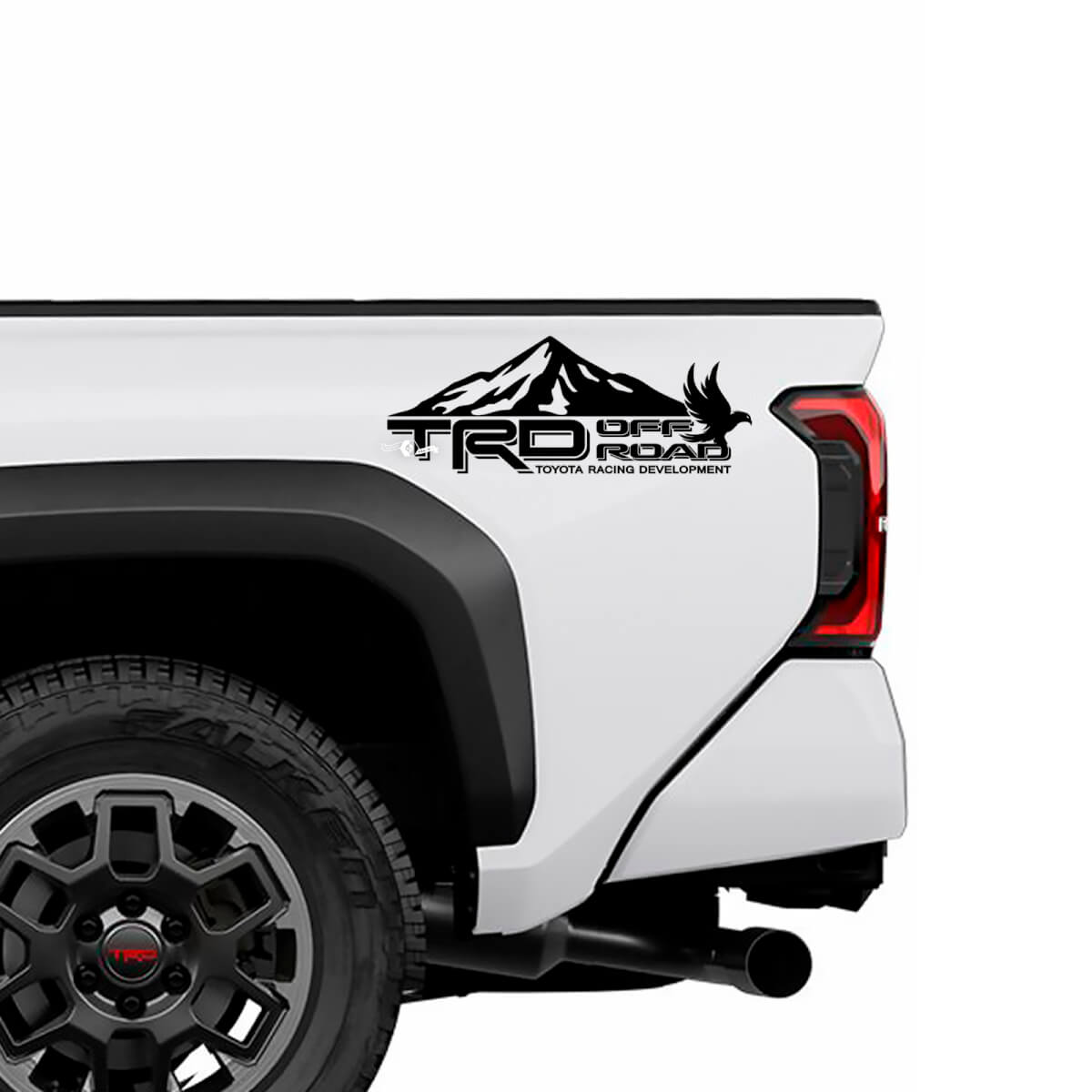 TRD OFF Road Mountains Portes d'oiseaux Sectins côté camion de chevet Autocollants pour Toyota Tacoma 4e génération
