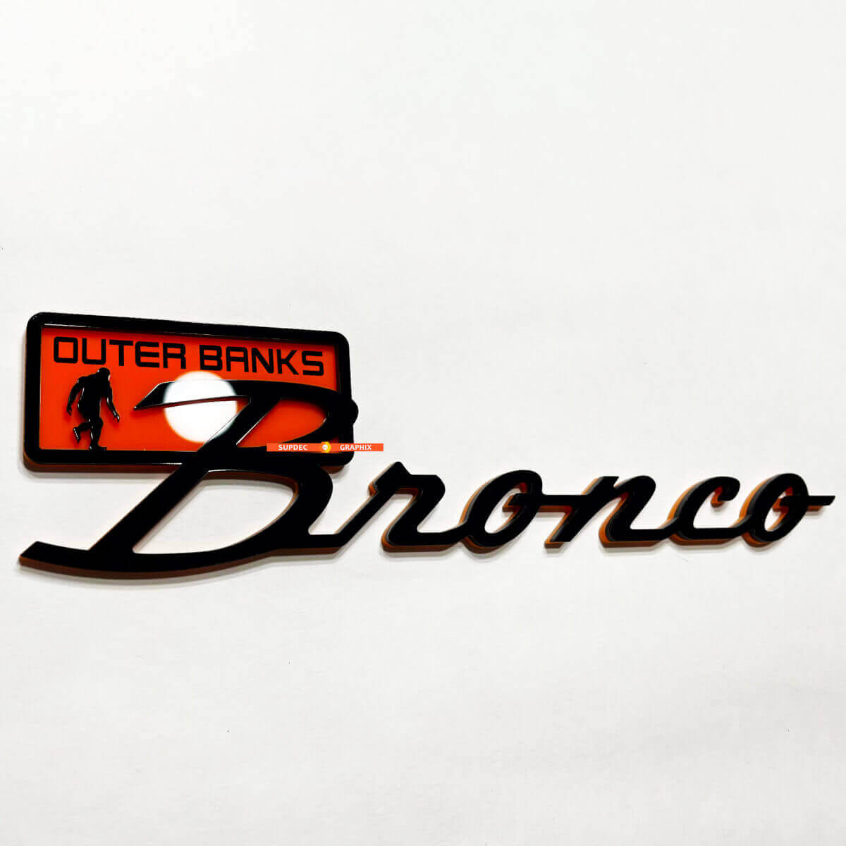 Badge d'aile 3D Outer Banks emblème de hayon pour musclecar horse