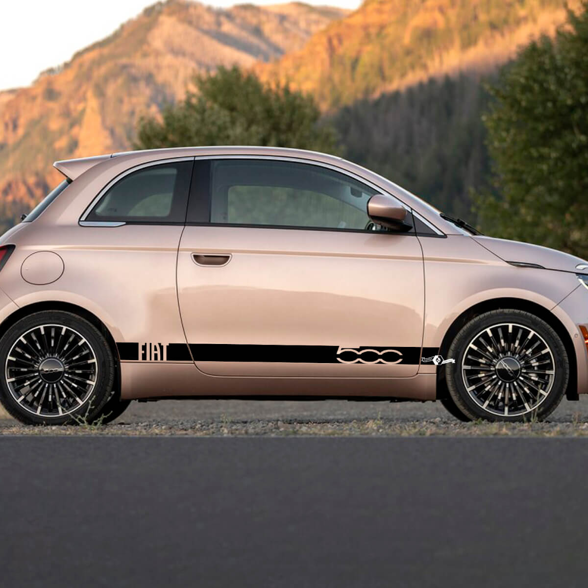 Rocker Panneer Stripe Decal Side Graphics Stripes pour Fiat 500 3
