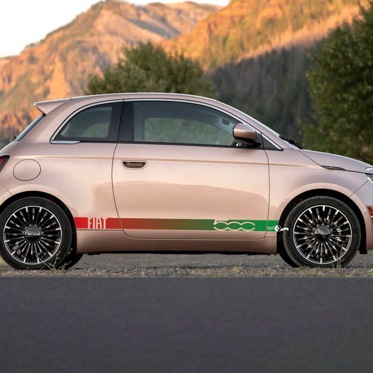 Rocker Panneer Stripe Decal Side Graphics Stripes pour Fiat 500 3
