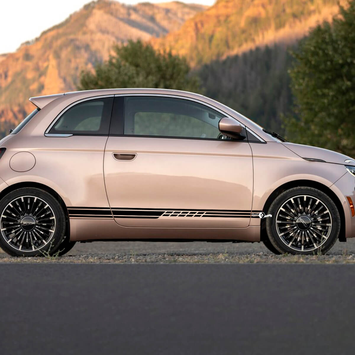 Rocker Panneer Stripe Decal Side Graphics Stripes pour Fiat 500 4
