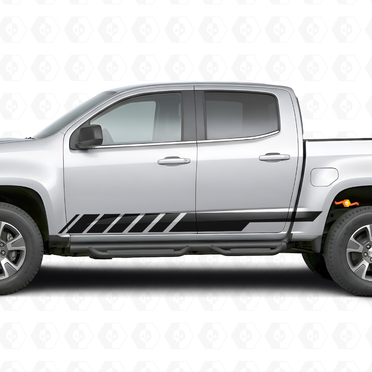 Bandes vinyles inclinées pour porte de course et bas de caisse pour Chevrolet Colorado 2e génération 2015-2022