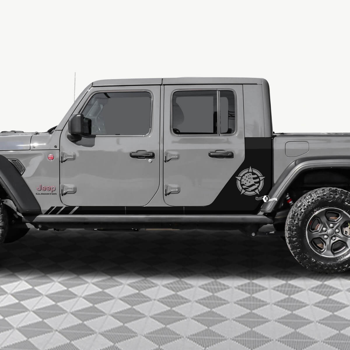 Étoiles militaires US Flag portes arrière arrière autocollants en vinyle autocollant ajuster Jeep Gladiator
