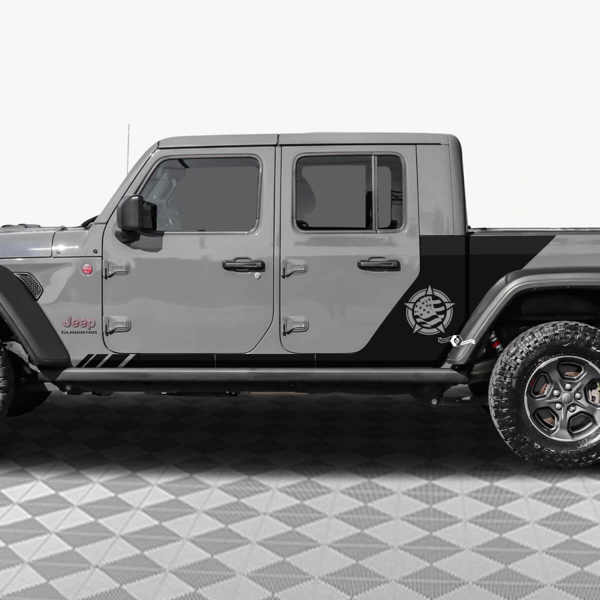 Étoiles militaires US Flag portes arrière arrière Sticker Sticker Sticker Fit Jeep Gladiator 2
