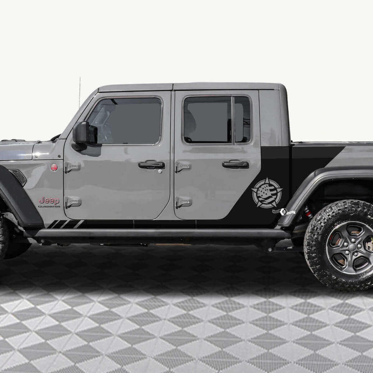 Autocollant vinyle militaire étoile US drapeau arrière 2 pour Jeep Gladiator