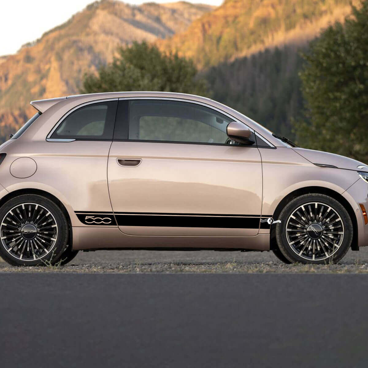 Panneau à carreaux à carreaux Portes de drapeau de décalcomanies Graphiques côté graphiques pour Fiat 500

