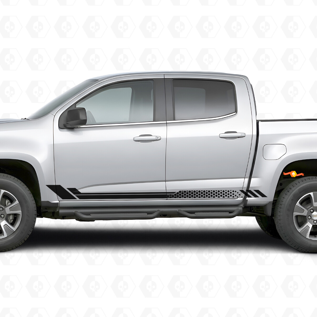 Bandes adhésives à motif nid d'abeille pour porte et bas de caisse Chevrolet Colorado 2e génération 2015-2022