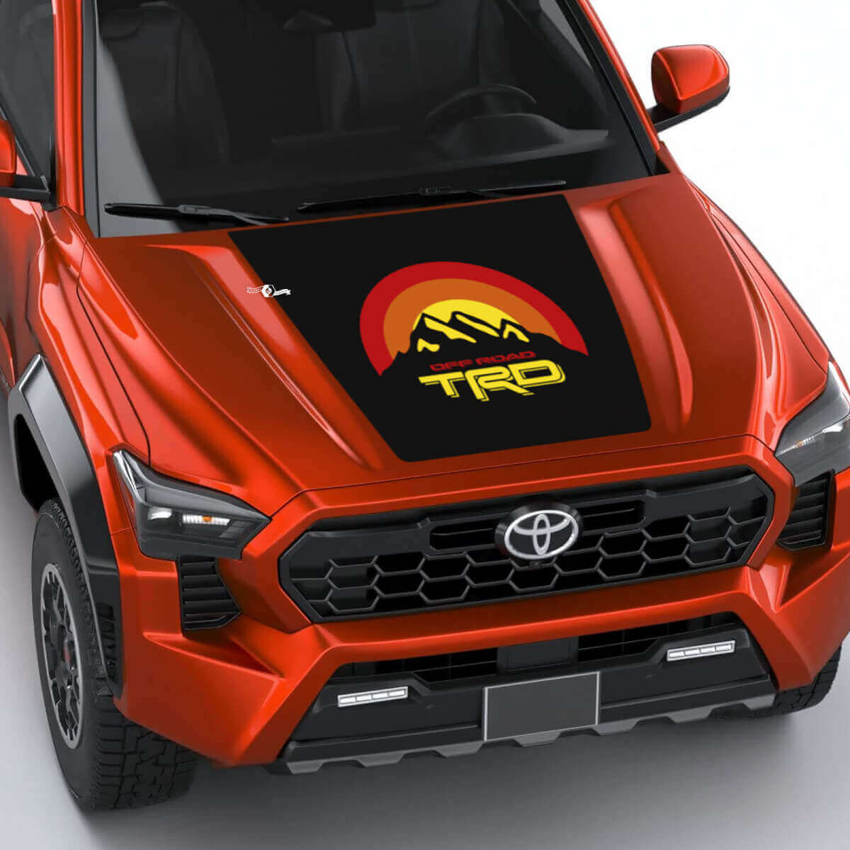 TRD Mountains Vintage Retro Heritage Soleil Stripes Sticker Sticker pour Toyota Tacoma 4e génération

