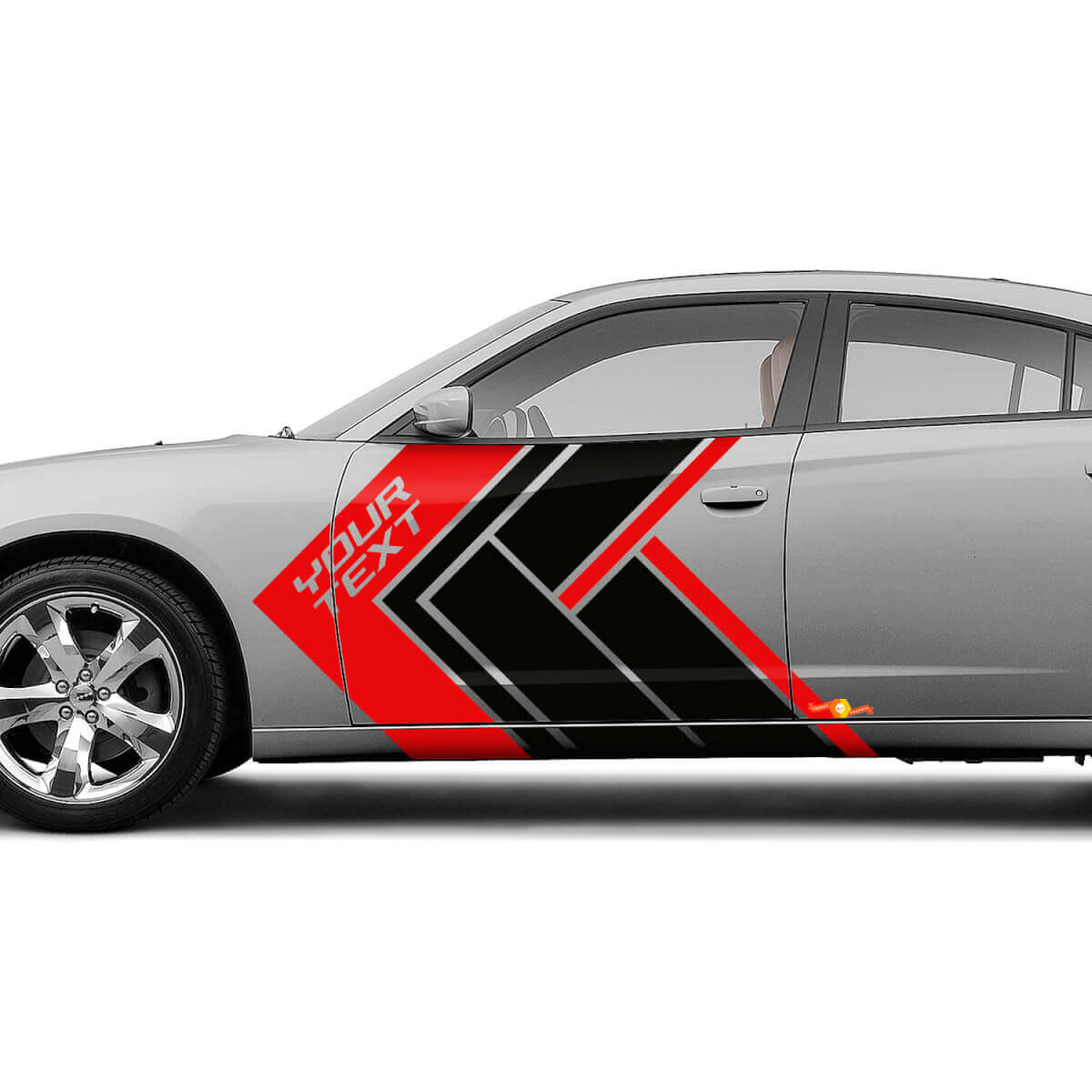 Kit de décalcomanies en vinyle avec bandes latérales géométriques à lettrage personnalisé pour Dodge Charger