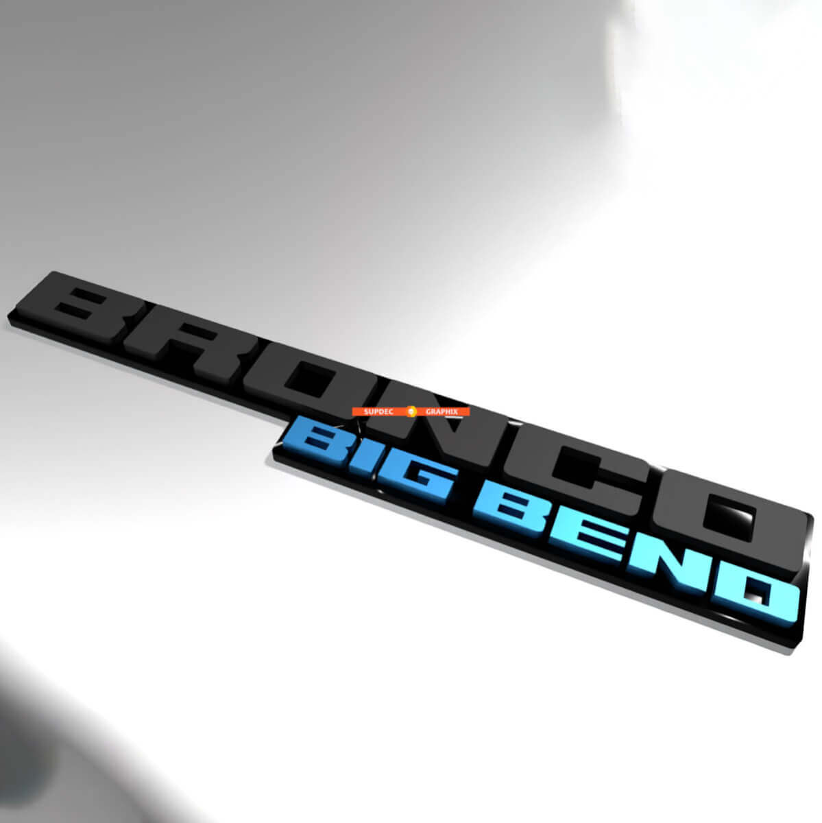 Écussons d'aile Emblème de hayon Texte Badge 3D pour Musclecar horse Big Bend